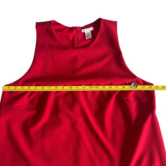 H&M Women’s Red Sleeveless Shift Dress XL Minimalist Modern Cocktail Party Look - Picture 5 of 6